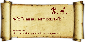 Nádassy Afrodité névjegykártya